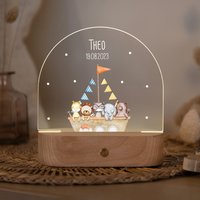 Nachtlicht Kinder Personalisiert "Arche Noah Aquarell" Dimmbar von LilunaShop