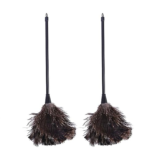 2Pcs Feather Duster Handle Duster Dust Removal Duster Ostrich Duster Feather Brush for Home Cleaning Accessories Feather Cleaning Brush von Lily Brown