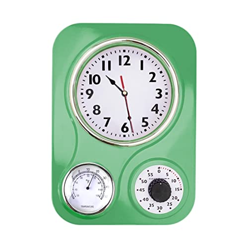 Lily's Home Retro Küchenuhr mit Temperatur und Timer (Retro Grün) von Lily's Home