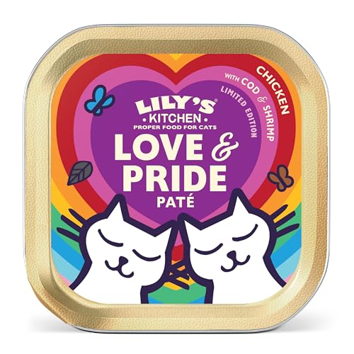 Lily’s Kitchen Nassfutter für ausgewachsene Katzen Huhn mit Kabeljau und Garnelen Paté Alleinfuttermittel 19 x 85g von Lily's Kitchen