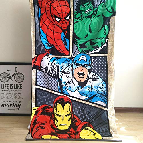Lily&her friends - Badetuch für Kinder aus 100% Baumwolle, Motiv: Hero Captain America Iron Man Spiderman Hulk. von Lily&her friends