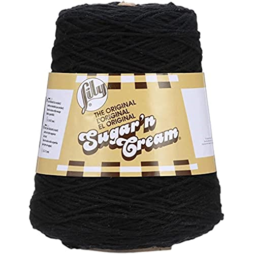 Lily Sugar N Cream Cones schwarzes Garn – 1 Packung mit 400 g – Baumwolle – #4 Medium – 700 Meter – Stricken, Häkeln und Basteln Lily Sugar N Cream Cones schwarzes Garn – 1 Packung mit 400 g – Baumwolle – #4 Medium – 700 Meter – Stricken, Häkeln und Basteln von Lily