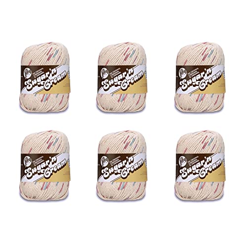 Lily Sugar'N Cream Super Size Potpourri Garn – 6 Packungen mit 85 g – Baumwolle – 4 Medium (Kamm) – 150 Meter – Stricken/Häkeln von Lily