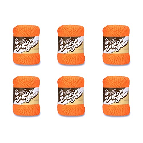 Lily Sugar'N Creme-Garn, 6 Stück, Hot Orange, 6 Stück Lily Sugar'N Creme-Garn, 6 Stück, Hot Orange, 6 Stück von Lily