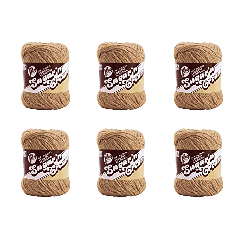 Lily Sugar'N Creme-Jute-Garn – 6 Packungen mit 71 g – Baumwolle – 4 Medium (Kammgarn) – 120 Meter – Stricken/Häkeln von Lily