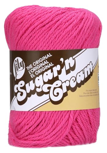 Lily Sugar 'n Cream Solids Garn aus 100 % Baumwolle (3er-Pack) (Hot Pink #1740) von Lily