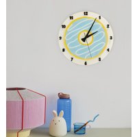 Sky Blue Pop Art Donut Uhr - Acryl & Pappelsperrholz- Perfekt Für Kinderzimmer, Kinderzimmer Und Modernes Dekor- Einzigartige Wanduhr von LilyMamaTR