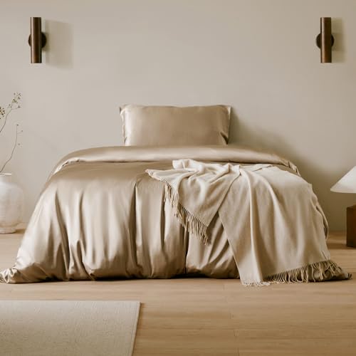 LilySilk 100% Maulbeere Seide Bettwäsche-Set 2 teilig Bettbezug 135x200cm Kissenbezug 80x80cm Unifarben 19 Momme Hypoallergen Super weich und atmungsaktiv,Taupe LilySilk 100% Maulbeere Seide Bettwäsche-Set 2 teilig Bettbezug 135x200cm Kissenbezug 80x80cm Unifarben 19 Momme Hypoallergen Super weich und atmungsaktiv,Taupe von LilySilk