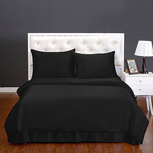 LilySilk Seide Bettbezug 200x200cm Bettbezüge mit edlem Schlafkomfort in 100% Seide von 19 Momme,Schwarz LilySilk Seide Bettbezug 200x200cm Bettbezüge mit edlem Schlafkomfort in 100% Seide von 19 Momme,Schwarz von LilySilk