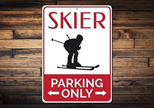 Lilyanaen Metallschild aus Aluminium, Ski-Schild, Ski-Schild, Geschenk für Skifahrer, Schneehase, Geschenk, Ski-Liebhaber, Geschenk, Ski-Hütte, Dekoration, Skischild für drinnen und draußen, 30,5 x von Lilyanaen