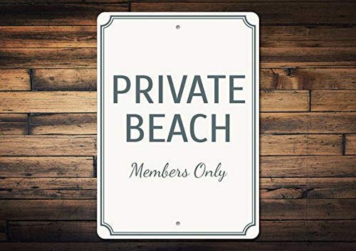 Lilyanaen Neues Metallschild Aluminiumschild Private Beach Sign Members Only Sign Beach Marker Schild Beach Private Sign Beach Lover Gift Beach Sign for Outdoor & Indoor 30,5 x 20,3 cm von Lilyanaen