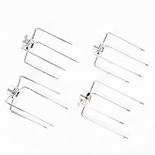 Lilyeriy Fleischklammer für Drehspieß 4-Stücke Edelstahl Spießgabel Grillspieß Fleischnadeln Für Stangen Mit Einem Durchmesser Von 8-11mm Grill BBQ Rotisserie von Lilyeriy