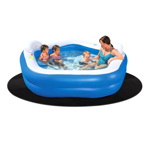 Lilyeriy Runde Poolmatte 196cm, Outdoor Poolmatten, Poolmatten, Poolmatten Bodenschutz, Entfernbar, Pool Unterlage Schutzisolierte Bodematte, Wiederverwendbar (Schwarz) von Lilyeriy