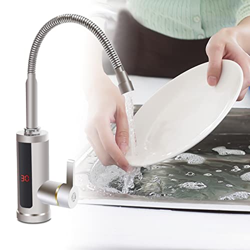 Lilyeriy Sofortige Heizung elektrischer Warmwasserhahn, 3000W Edelstahl Küchenhahn mit LED Digitalanzeige Heiß- und Kaltwasserversorgung 360° drehender Hahn Lilyeriy Sofortige Heizung elektrischer Warmwasserhahn, 3000W Edelstahl Küchenhahn mit LED Digitalanzeige Heiß- und Kaltwasserversorgung 360° drehender Hahn von Lilyeriy