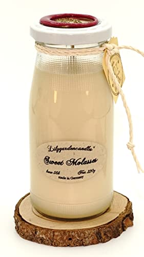 Duftkerze Süßer Mus in der Milchflasche, 100% Sojawachs, 6x14cm, 56+ Stunden Brennzeit, Zuckersüßer Duft von Lilygardencandles