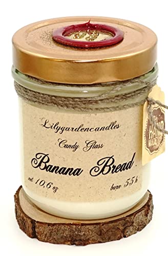 Lilygardencandles Duftkerze Banana Bread, 55+ Stunden Brennzeit, Sojawachskerze, Banana Nut Bread von Lilygardencandles