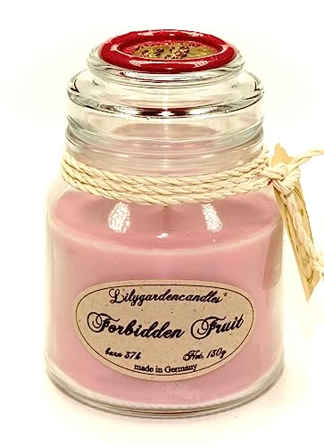 Lilygardencandles Duftkerze Forbidden Fruit /100% Sojawachs/Brennzeit 37+ Stunden/EIN fruchtiger Herbst - Duft von Lilygardencandles