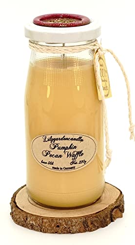 Lilygardencandles Duftkerze Pumpkin Pecan Waffle,Sojawachs, 56+ Std. Brennzeit, süßer Kürbis Duft von Lilygardencandles