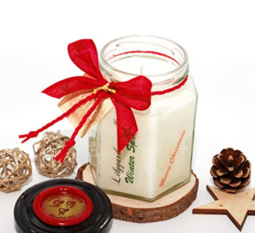 Lilygardencandles Duftkerze mit dem Winterduft Winter Spruce im CountryHouse Jar medium mit Einer Brennzeit von mehr als 50 Stunden von Lilygardencandles