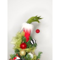 Weihnachtsbaumspitze, Pelziger Grüner Armschmuckhalter, Baumdekor, Lustige Baumspitze Im Stil Stola Weihnachten von Lilyparty