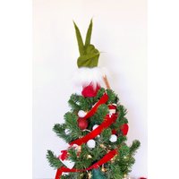 Weihnachtsbaum Topper, Grüne Hand Deko, Lustige Baumspitze Im Stil Stola Weihnachten, Furry Grüner Arm, Grinch Inspiriertes Dekor von Lilyparty