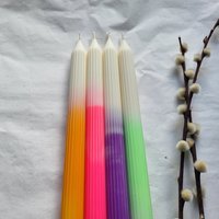 Kerzen Neon Style Mit Farbverlauf/4 Rapswachskerzenset Stabkerzen von LilysCandleStudio