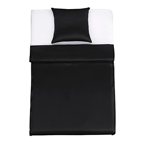 LilySilk 100% Maulbeere Seide Bettwäsche-Set 2 teilig Bettbezug 135x200cm Kissenbezug 80x80cm Unifarben 19 Momme Hypoallergen Super weich und atmungsaktiv-Schwarz LilySilk 100% Maulbeere Seide Bettwäsche-Set 2 teilig Bettbezug 135x200cm Kissenbezug 80x80cm Unifarben 19 Momme Hypoallergen Super weich und atmungsaktiv-Schwarz von LilySilk