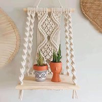 Handgefertigtes Makramee-Regal Mit Farbvariationen, Makramee-Wanddekor, Wandbehang von LimaMacrame