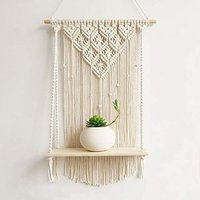 Makramee-Regal Mit Farbvariationen, Handgefertigtes Makramee-Wanddekor, Makramee-Wandbehang von LimaMacrame