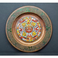 Kupfer Sonnenkalender, Gestempelt Platte Dekoration - Azteken Kupferplatte Kupfer Sonnenkalender, Gestempelt Platte Dekoration - Azteken Kupferplatte von Limbhad