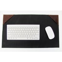 Vintage Schwarze Echt Schreibtischmatte, Leder Schreibtischmatte Pad Mit Ecken, Executive Desk Blotter, Schreibtischunterlage, Büro Schreibtisch von LimeLeather