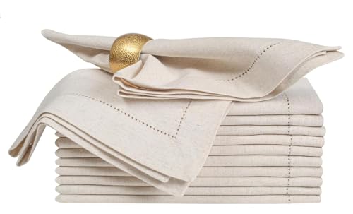 Limecasa Flachs Stoffservietten mit Hohlsaum, 50,8 x 50,8 cm, naturfarben, 12 Stück Limecasa Flachs Stoffservietten mit Hohlsaum, 50,8 x 50,8 cm, naturfarben, 12 Stück von Limecasa