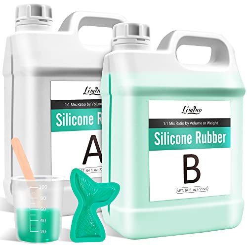 Flüssiges Silikon Kautschuk - 3.8L/4.2kg 15A Silikon Formen Herstellen Kit für Silikonformen Herstellung - 1: 1 Verhältnis Teal Abformsilikon für DIY Harzformen, Kerzenform, Seifenform, Gießen,Basteln von Limino