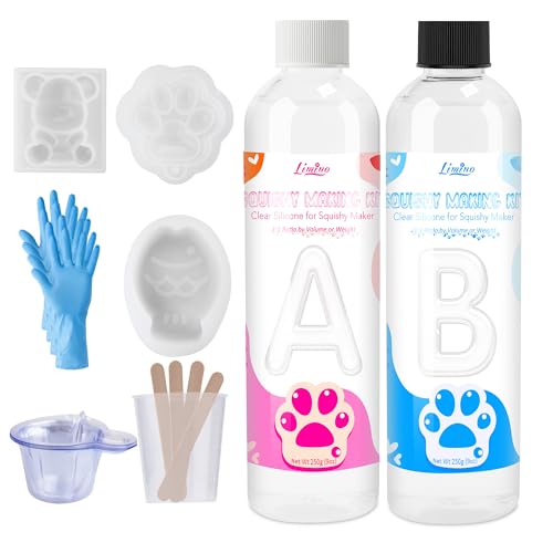 Transparentes Flüssigsilikon für Taba Squishy – 500 g Verhältnis 1:1 gemischt, superweicher Silikonkautschuk für Squishies, perfektes DIY-Stressabbau-Geschenk-Set für Squishy-Maker, Taba-Bär Transparentes Flüssigsilikon für Taba Squishy – 500 g Verhältnis 1:1 gemischt, superweicher Silikonkautschuk für Squishies, perfektes DIY-Stressabbau-Geschenk-Set für Squishy-Maker, Taba-Bär von Limino