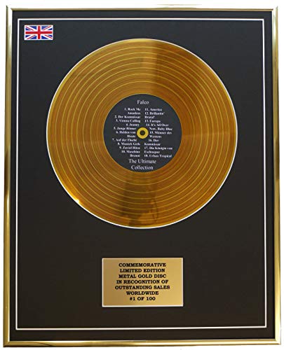 Limited Edition Metal Gold Disc – Falco – Ultimate Collection Metall-Gold-Schallplatten-Display Wandbild für Heimbüro Limited Edition Metal Gold Disc – Falco – Ultimate Collection Metall-Gold-Schallplatten-Display Wandbild für Heimbüro von Limited Edition Metal Gold Disc