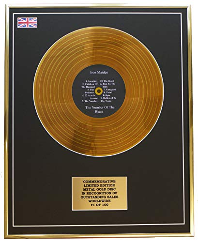 Limited Edition Metal Gold Disc Iron Maiden – The Number of The Beast Metallplatte für Goldene Schallplatten Limited Edition Metal Gold Disc Iron Maiden – The Number of The Beast Metallplatte für Goldene Schallplatten von Limited Edition Metal Gold Disc