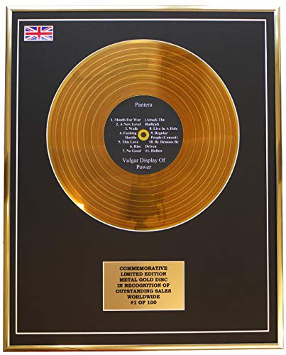 Pantera – Vulgar Display von Power Metal Gold Schallplatte Commemoriative LTD Edition Pantera – Vulgar Display von Power Metal Gold Schallplatte Commemoriative LTD Edition von Limited Edition Metal Gold Disc