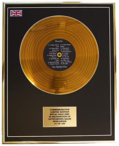 Roxette – The Ballad Hits Metall-Gold-Schallplatten-Display von Limited Edition Metal Gold Disc