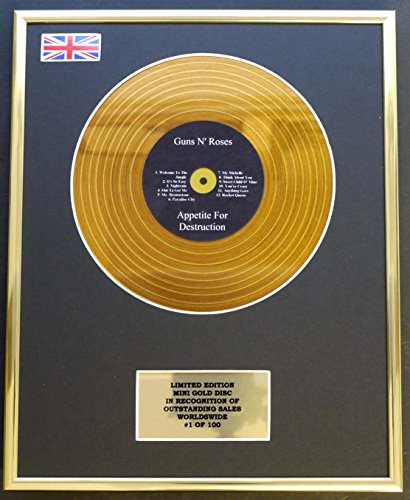 Guns N Roses Mini Gold Disc Display/Limitierte Auflage/Coa/Appetit zur Demstruation von Limited Edition mini gold disc Display