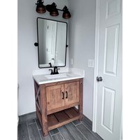 Benutzerdefinierte Single Sink Badezimmer Eitelkeit - Handgefertigt, Lebenslange Garantie, Premium Hardware, Kostenloser Versand, Hergestellt in Den von LimitlessWoodworking