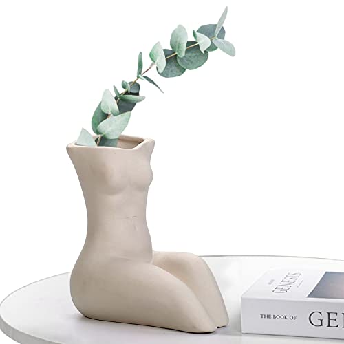 Ceramic Body Vase, Aesthetic Female Body Curve Decoration, Feminist Modern Indoor Pot Statue for, Sculptures for Flower Woman Body Vase von Limitoll