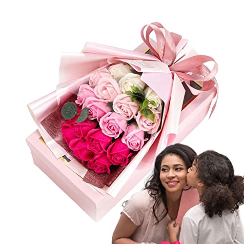 Limitoll Duftender Seifenblumenstrauß,Künstlicher Blumenstrauß Seife Rose Blume - Künstliche Seifenblume mit schwachem Duft, Geschenk für Dekorationen, Partys, Geburtstage von Limitoll