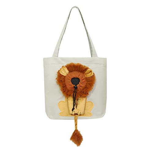 Limitoll Katzen-Einkaufstaschen-Träger | Hundehandtasche | Lion Shaped Show Head Pet Canvas geformte Umhängetasche Katze Hund Outdoor-Handtasche von Limitoll
