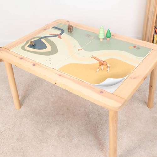 LIMMALAND Klebefolie passend für IKEA FLISAT Kindertisch – Möbelfolie mit Straßenmotiven für Kinder – Selbstklebend und blasenfrei – Sticker Klebe Straße - Folie für kreative Spielwelten (SPIELWIESE) von Limmaland