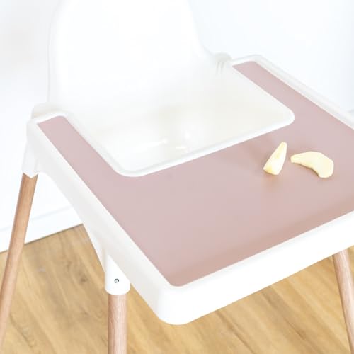 LIMMALAND Silikonmatte passend für IKEA Antilop Hochstuhl - Tischset Baby Lebensmittelecht, abwaschbar und BPA-frei - Platzset Hochstuhl Zubehör - rutschfeste Essmatte aus Silikon (Altrosa) von Limmaland