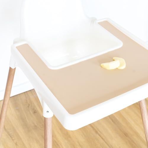 LIMMALAND Silikonmatte passend für IKEA Antilop Hochstuhl - Tischset Baby Lebensmittelecht, abwaschbar und BPA-frei - Platzset Hochstuhl Zubehör - rutschfeste Essmatte aus Silikon (Creme) von Limmaland