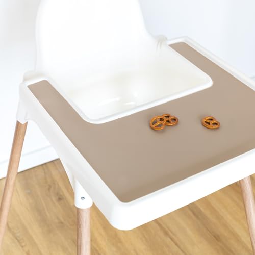 LIMMALAND Silikonmatte passend für IKEA Antilop Hochstuhl - Tischset Baby Lebensmittelecht, abwaschbar und BPA-frei - Platzset Hochstuhl Zubehör - rutschfeste Essmatte aus Silikon (Toffee) von Limmaland