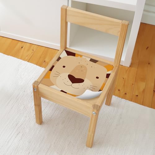 Limmaland Wiederablösbare Klebefolie passend für IKEA Lätt Kinderstuhl – Bunte Möbelfolie für Kindermöbel - Selbstklebende, blasenfreie Folie für Kinderzimmer – Kinder Stühle DIY Deko (LÖWE) von Limmaland