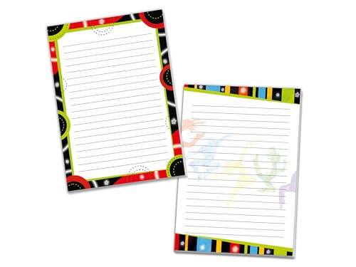 2 Motiv Schreibblöcke Hefte Briefpapier liniert für Teens Kinder Schule Jugendstil Party Disco bunt (1 Block Disco und 1 Block bunt A4 mit je 25 Blättern) von Limonia