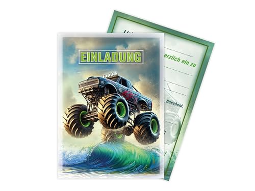 Limonia 10x Einladungskarten zum Kindergeburtstag Auto Rennauto - Geburtstagseinladung Unisex Coole Autos & Rennwagen Motive, Einladung für Autofans - Monstertruck Limonia 10x Einladungskarten zum Kindergeburtstag Auto Rennauto - Geburtstagseinladung Unisex Coole Autos & Rennwagen Motive, Einladung für Autofans - Monstertruck von Limonia